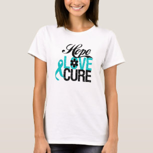 Hope Love Cure OVARIAN CANCER Gifts T-shirt