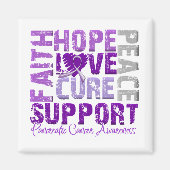 Hope Love Cure Pancreatic Cancer Awareness Magneet (Voorkant)