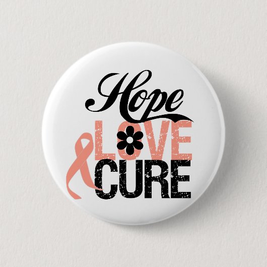 HOPE LOVE CURE Uterine Cancer Giften Ronde Button 5,7 Cm (Voorkant)