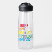 Hope, Love, Equality, Inclusion, Kindness, Peace Waterfles (Voorkant)