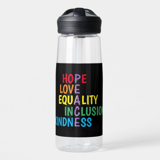 Hope, Love, Equality, Inclusion, Kindness, Peace Waterfles (Voorkant)