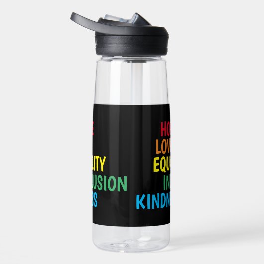Hope, Love, Equality, Inclusion, Kindness, Peace Waterfles (Rechts)