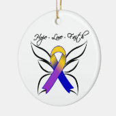 Hope Love Faith Butterfly - Blader Cancer Keramisch Ornament (Links)
