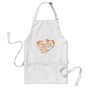 Hope Love Faith Heart (Oranje) Standaard Schort