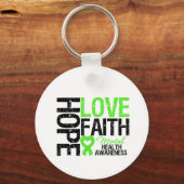 Hope Love Faith Mental Health Awareness Sleutelhanger (Voorkant)