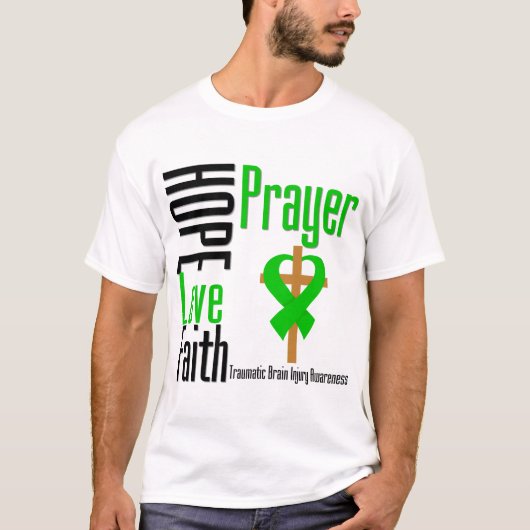 Hope Love Faith Prayer Traumatic Brain Letjury T-shirt (Voorkant)