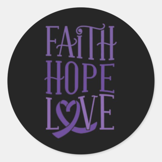 Hope Love - Fibromyalgie Bewustzijn Ondersteuning Ronde Sticker (Voorkant)