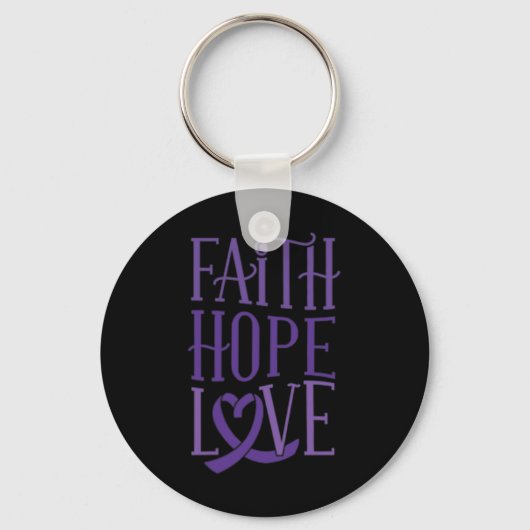 Hope Love - Fibromyalgie Bewustzijn Ondersteuning Sleutelhanger (Voorkant)