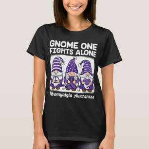 Hope Love Gnomes Paarse lint Fibromyalgie Awaren T-shirt