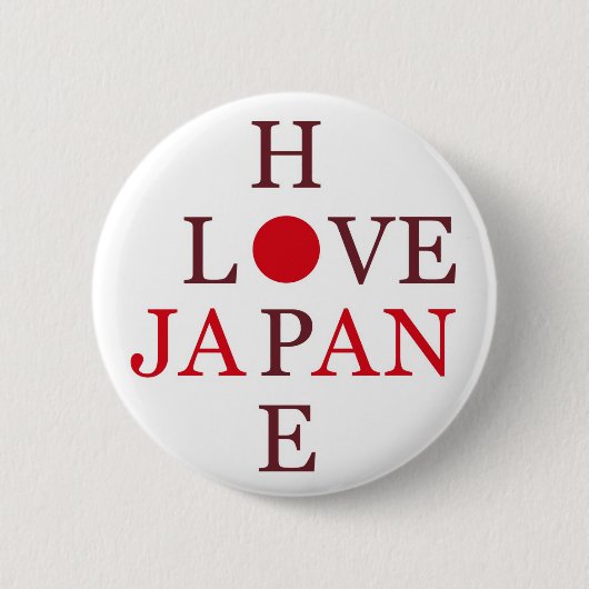 HOPE LOVE JAPAN RONDE BUTTON 5,7 CM (Voorkant)