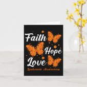 Hope Love Leukemia Awareness Butterfly Kaart (Gele Bloem)