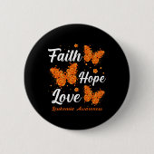 Hope Love Leukemia Awareness Butterfly Ronde Button 5,7 Cm (Voorkant)