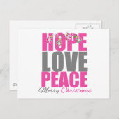 Hope Love Peace Merry kerstOrnamenten Feestdagenkaart (Voorkant / Achterkant)