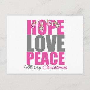 Hope Love Peace Merry kerstOrnamenten Feestdagenkaart
