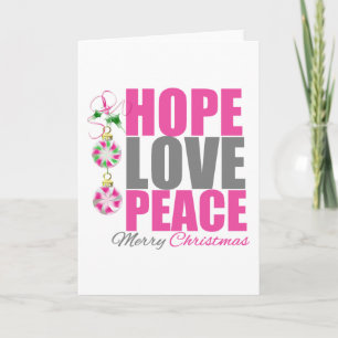 Hope Love Peace Ornament Feestdagen Kaart