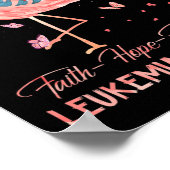 Hope Love Pink Flamingo Borst Leukemie Bewustzijn Poster (Hoek)