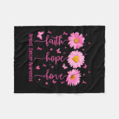 Hope Love Pink Ribbon Borstkanker Awareness Dais Fleece Deken (Voorkant (Horizontaal))