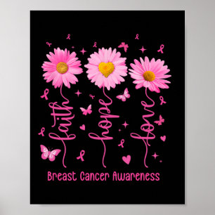 Hope Love Pink Ribbon Borstkanker Awareness Dais Poster