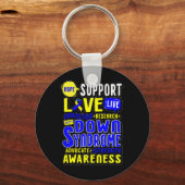 Hope Love World Down Syndrome Day Vrouwen Kinder Sleutelhanger (Voorkant)