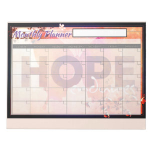 Hope maandelijkse planner vellen notitieblok