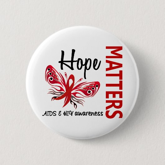 Hope Matters Butterfly AIDS Ronde Button 5,7 Cm (Voorkant)