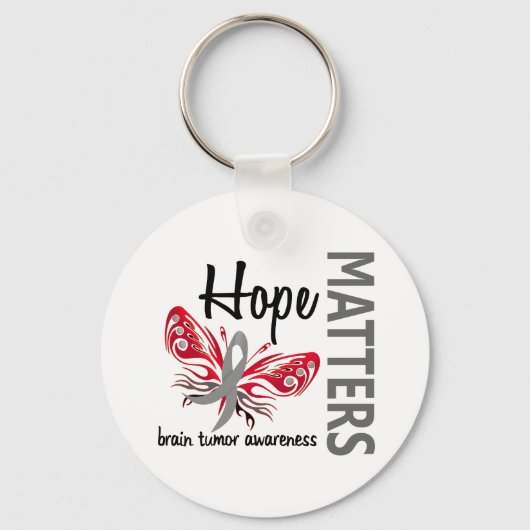 Hope Matters Butterfly Brain Tumor Sleutelhanger (Voorkant)