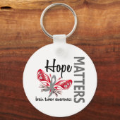 Hope Matters Butterfly Brain Tumor Sleutelhanger (Voorkant)