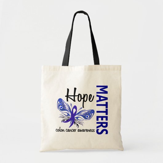 Hope Matters Butterfly Colon Cancer Tote Bag (Voorkant)
