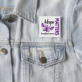 Hope Matters Butterfly Fibromyalgia Vierkante Button 5,1 Cm (In situ)