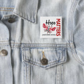 Hope Matters Butterfly Juvenile Diabetes Vierkante Button 5,1 Cm (In situ)