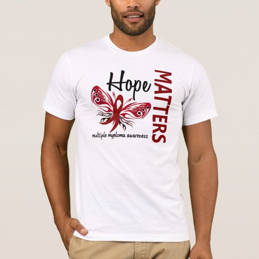 Hope Matters Butterfly Multiple Myeloma T-shirt (Voorkant)