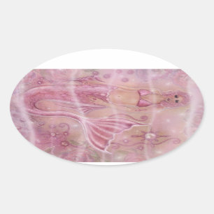 Hope Mermaid van Renee L. Lavoie Ovale Sticker