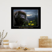 "HOPE" Mountain Gorilla Africa Wildlife Art Poster (Keuken)