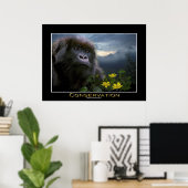 "HOPE" Mountain Gorilla Africa Wildlife Art Poster (Thuiskantoor)