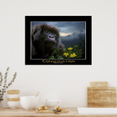 "HOPE" Mountain Gorilla Africa Wildlife Art Poster (Keuken)