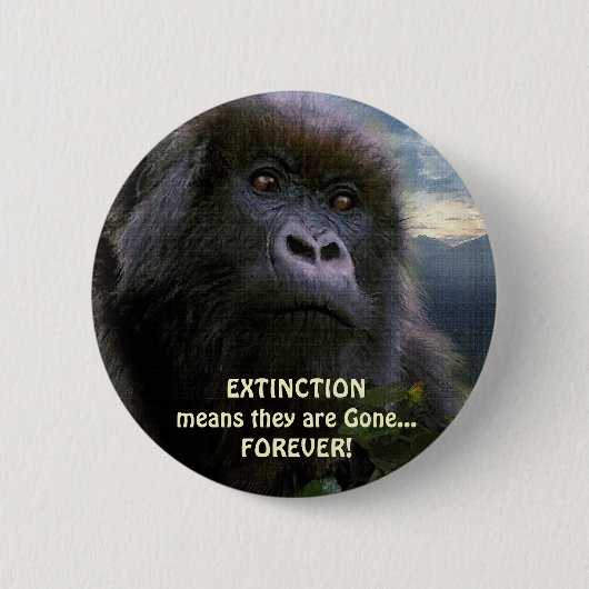 "HOPE" Mountain Gorilla anti-uitsterven Button (Voorkant)