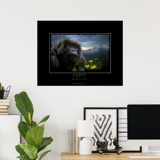 HOPE Mountain Gorilla Wildlife Art Print (Thuiskantoor)
