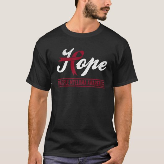 Hope Multiple Myeloma Awareness Burgundy Ribbon Su T-shirt