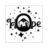 Hope Nativity Christmas Square Wood Rubberstempel (Afrduk)