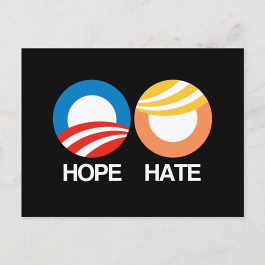 HOPE (Obama) vs. HATE (Trump) Briefkaart (Voorkant)