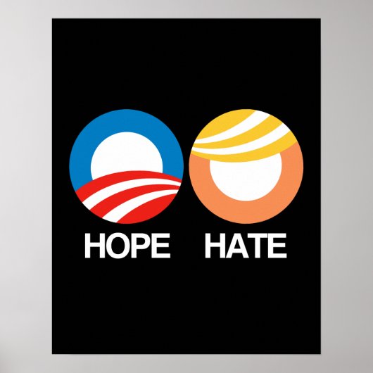 HOPE (Obama) vs. HATE (Trump) Poster (Voorkant)