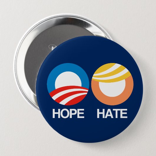 HOPE (Obama) vs. HATE (Trump) Ronde Button 4,0 Cm (Voorkant /achterkant)