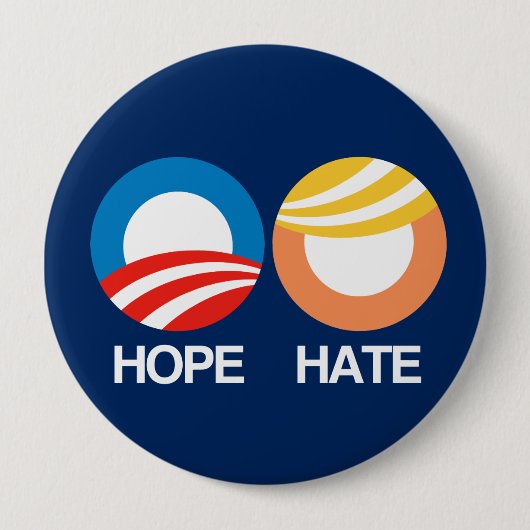 HOPE (Obama) vs. HATE (Trump) Ronde Button 4,0 Cm (Voorkant)