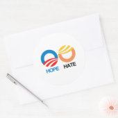 HOPE (Obama) vs. HATE (Trump) Ronde Sticker (Envelop)