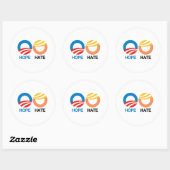 HOPE (Obama) vs. HATE (Trump) Ronde Sticker (Vel)