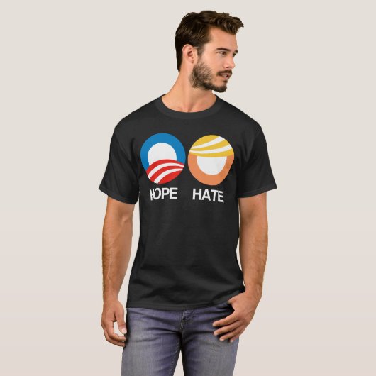 HOPE (Obama) vs. HATE (Trump) T-shirt (Voorkant volledig)