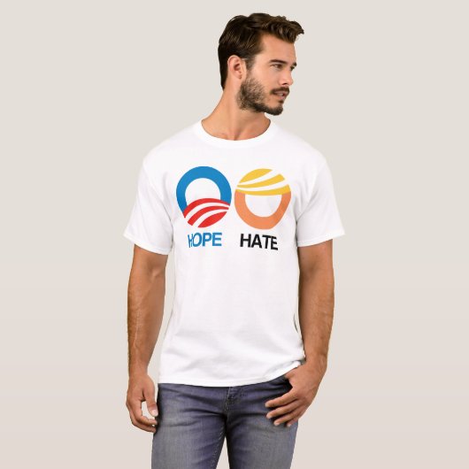 HOPE (Obama) vs. HATE (Trump) T-shirt (Voorkant volledig)