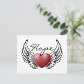 Hope on Angel Wings" Briefkaart (Staand voorkant)