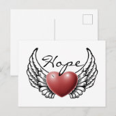 Hope on Angel Wings" Briefkaart (Voorkant / Achterkant)