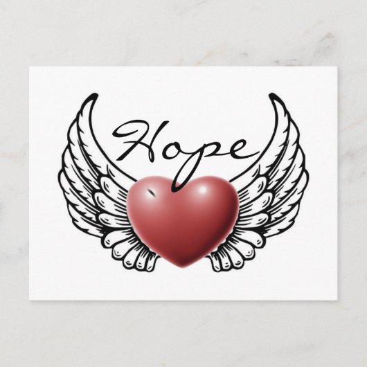 Hope on Angel Wings" Briefkaart (Voorkant)